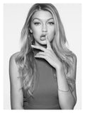 Gigi Hadid Super Model Blonde Poster, Sexy Lips, Studio 54 , Art B&W Print, Home Deco, New Art Print, Fashion Icon, Art Size 13x20" 24x36"