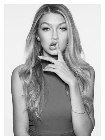 Gigi Hadid Super Model Blonde Poster, Sexy Lips, Studio 54 , Art B&W Print, Home Deco, New Art Print, Fashion Icon, Art Size 13x20" 24x36"
