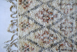 Beni ourain . Vintage Moroccan Rug. Wool Boucherouite Carpet. Modern Design.