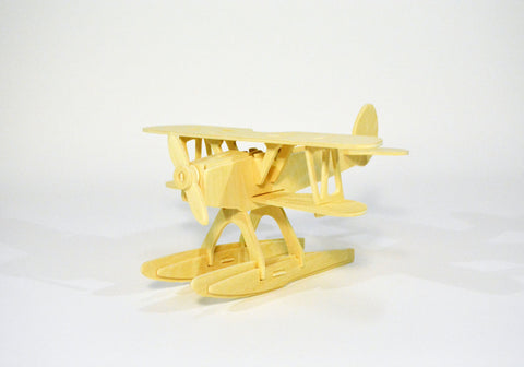3D Wooden Jigsaw Puzzle Seaplane Aircraft Pattern Educational Wood Craft Puzzles Eco-Friendly Toy Kit for Child Birthday Gift for Kids