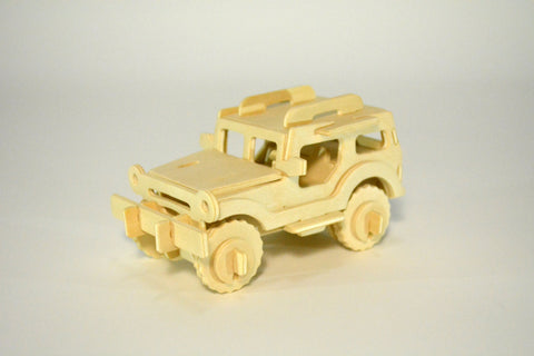 3D Wooden Jigsaw Puzzle Jeep Pattern Educational Wood Craft Puzzle Eco-Friendly Toy Kit for Child Easter Gift for Kids Puzzle Di Legno 3D