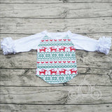 Reindeer Icing Ruffle Raglan & Sequin Pants Set