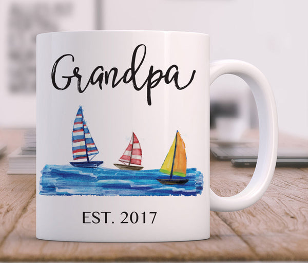Pregnancy Announcement For Grandpa, Grandpa Mug, Baby Reveal For Grandparents, Established date, Gift for Baby Reveal, Grandfather Mug