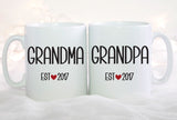 Grandma and Grandpa Mug Set, Baby Reveal Grandparents, New Grandma Gift, Grandparents Pregnancy Reveal, Grandma To Be Baby Announcement