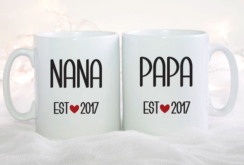 Nana And Papa gift, Great Grandparents to be, Nana mug, Papa mug, Pregnancy Announcement, New Grandma, Grandparents Mugs, pregnancy reveal