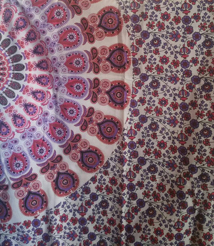 Pink & Purple Mandala flat sheet/tapestry/Dining Table Cover/Throw/Mandala Tapestry/Wall Hanging/Wall Tapestries/Perfect Christmas Present