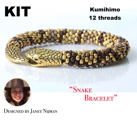Kumihimo pattern tutorial KIT bracelet 12 Strand Snake bracelet