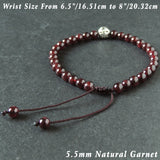 Men's Women Garnet Adjustable Braided Bracelet Tibetan Silver Round Bead DiyNotion T291