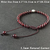 Men's Women Garnet Adjustable Braided Bracelet Tibetan Silver Round Bead DiyNotion T292