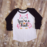 You're a Hoot Custom Ruffle Raglan Personalized Shirt Girl Baby Toddler Shirt