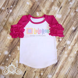 LulaRoe LulaRoe Girl LulaRoe Kids Custom Ruffle Raglan Personalized Shirt Girl Baby Toddler Shirt