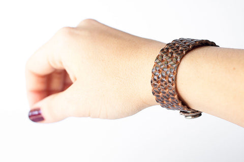 Leather Bracelet/Slim Cuff/Old Western