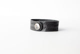 Leather Bracelet/Slim Cuff/Woven Charcoal