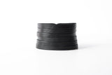 Leather Bracelet/Original Sliced Cuff/Black Raven