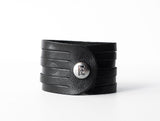 Leather Bracelet/Original Sliced Cuff/Black Raven