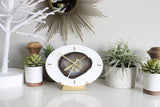 8" Earthtone Agate Acrylic Desk Clock