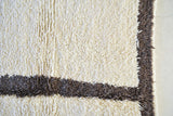BENI OURAIN. 7'9"x6'Vintage Moroccan Rug. Wool Beni Ourain Carpet. Modern Design.