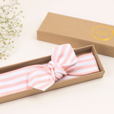 Peach Stripe Organic Baby Headband/Baby Headband/Baby Gift/Newborn Headband/Toddler Headband/Infant Headband/Baby Headwrap