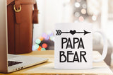 Papa Bear Mug, Bear Coffee Mug, Arrow Mug, Rustic Coffee Mug, Dad Coffee Mug, Gift For Dad, Baby Shower Gift, Coffee Cup, New Dad Gift