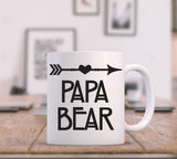 Mama Bear Papa Bear Mug Set, Set of 2 Mugs, Mothers Day Gift, Arrow Mug, Mom Coffee Mug, Gift For Dad, Fathers day Gift, New Parents Gift