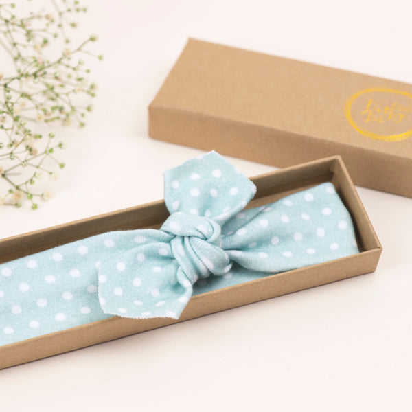 Mint Polkadot Organic Baby Headband/Baby Headbands/Baby Gift/Newborn Headband/Baby Headbands/Infant Headband /Baby Headwrap