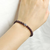 Men's Women Garnet Adjustable Braided Bracelet 925 Sterling Silver Round Bead DiyNotion BR1016