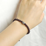 Men's Women Garnet Adjustable Braided Bracelet 925 Sterling Silver Celtic Bead DiyNotion BR1018