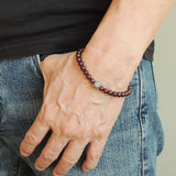 Men's Women Garnet Adjustable Braided Bracelet 925 Sterling Silver Celtic Bead DiyNotion BR1018