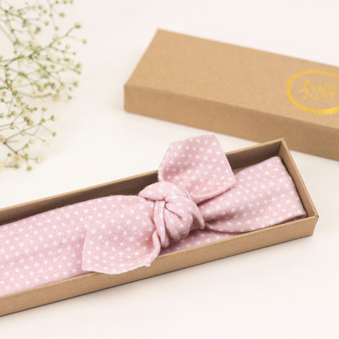 Powder Polkadot Organic Baby Headband/Baby Headband/Baby Gift/Newborn Headband/Headbands/Infant Headband/Baby Headwrap /Baby Bow