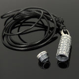 Men's Women Adjustable Necklace 925 Sterling Silver Buddhism Protection Prayer南无阿弥佗佛 Pendant with Wax Rope DiyNotion NK177