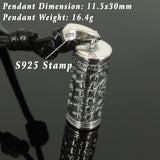 Men's Women Adjustable Necklace 925 Sterling Silver Buddhism Protection Prayer南无阿弥佗佛 Pendant with Wax Rope DiyNotion NK177