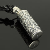 Men's Women Adjustable Necklace 925 Sterling Silver Buddhism Protection Prayer南无阿弥佗佛 Pendant with Wax Rope DiyNotion NK177