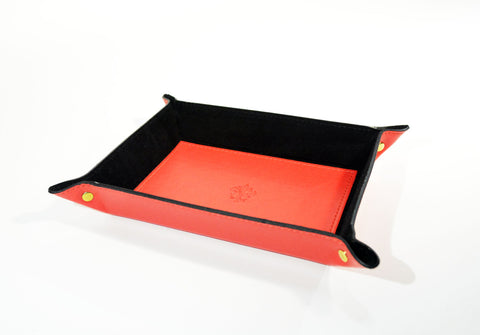 Valet Tray Leather Red Leather Tray Leather Catch All Dresser Tray Desk Organiser Desk Tidy Change Tray Gift for Him Svuota Tasche in Pelle
