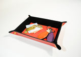 Valet Tray Leather Red Leather Tray Leather Catch All Dresser Tray Desk Organiser Desk Tidy Change Tray Gift for Him Svuota Tasche in Pelle