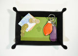 Valet Tray Leather Green Leather Tray Leather Catch All Dresser Tray Desk Organiser Desk Tidy Change Tray Gift for Him SvuotaTasche in Pelle