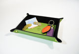 Valet Tray Leather Green Leather Tray Leather Catch All Dresser Tray Desk Organiser Desk Tidy Change Tray Gift for Him SvuotaTasche in Pelle