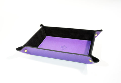 Valet Tray Leather Purple Leather Tray Leather Catch All Dresser Tray Desk Organiser Desk Tidy Change Tray SvuotaTasche in Pelle