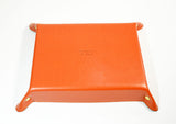 Valet Tray Leather Orange Leather Tray Leather Catch All Dresser Tray Desk Organiser Desk Tidy Change Tray Svuota Tasche in Pelle