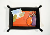 Valet Tray Leather Orange Leather Tray Leather Catch All Dresser Tray Desk Organiser Desk Tidy Change Tray Svuota Tasche in Pelle