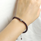 Men's Women Garnet Adjustable Braided Bracelet 925 Sterling Silver Celtic Bead DiyNotion BR1021