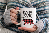 New Parent Gift, Mama Bear and Papa Bear Mug Set of 2, Bear Mug, Buffalo Plaid Rustic Style, Mama And Papa Bear, Coffee Mugs, Buffalo Check