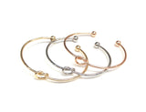 Set of 3 Bridesmaid Gift Knot Bracelets, Bracelet Set Mixed Metal Jewelry, Gold Bracelet, Rose Gold Bracelet, Silver Bracelet, Gift For Her