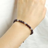 Men's Women Garnet Adjustable Braided Bracelet 925 Sterling Silver CH Sign Beads DiyNotion BR1023