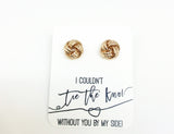 Gold Knot Earrings,  Love Knot Stud Earrings, Bridesmaid Gift Earrings, Tie the Knot Earrings, Bridemaid proposal jewelry