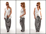 Unique white shirt /White Cotton shirt/Extravagant shirt top/Sleeveless shirt /Asymmetric shirt/Summer Shirt
