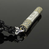 Men's Women Adjustable Necklace 925 Sterling Silver Protection Stick of Monkey King Sun Wukong Pendant with Wax Rope DiyNotion NK179