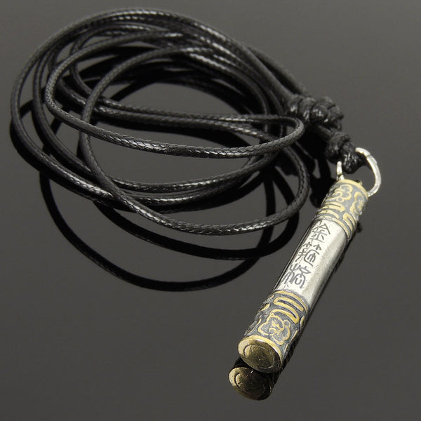 Men's Women Adjustable Necklace 925 Sterling Silver Protection Stick of Monkey King Sun Wukong Pendant with Wax Rope DiyNotion NK179