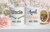 Aunt Mug, Uncle Mug Set, Pregnancy Announcement, Baby Reveal, Baby Announcement, New Aunt Gift, Gift for Uncle, New Aunt Gift, Uncle To Be