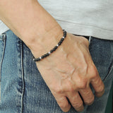 Men's Women Lava Rock Adjustable Braided Bracelet 925 Sterling Silver Beads DiyNotion BR1055