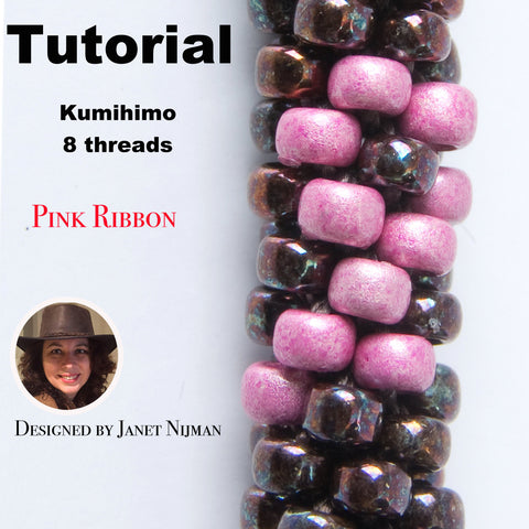 Kumihimo patterns tutorial Pink Ribbon